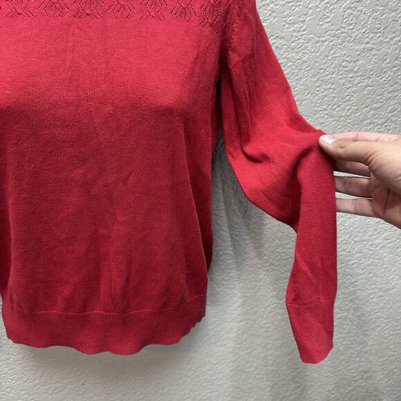 Banana Republic Lofty Crewneck Sweater Womens Petite XS Red Knit Pullover - Picture 5 of 12